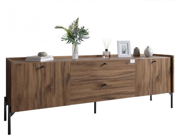 Тумба під телевізор з шухлядами LION Wood з чорними ніжками 160х65х40 см Дуб Ліворно (LION-043128) Тумба під телевізор з шухлядами LION Wood з чорними ніжками 160х65х40 см Дуб Ліворно (LION-043128)