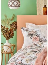 Набір постіль з покривалом Elsa somon 2020-1 лососевий євро 200х220 см