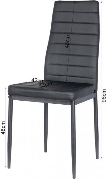 Комплект стільців у кухню Doros Зіта (2 шт.) 42х54х96 см Чорний (DRS-011420)