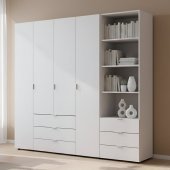 Шафа для одягу Doros Гелар Білий 4ДСП з пеналом 215х49.5х203.4 (DRS-011927)