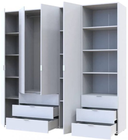 Шафа для одягу Doros Гелар Білий 4ДСП з пеналом 215х49.5х203.4 (DRS-011927) Шафа для одягу Doros Гелар Білий 4ДСП з пеналом 215х49.5х203.4 (DRS-011927)