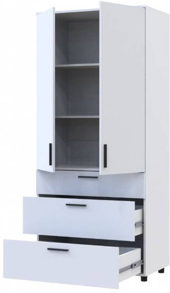 Шафа для одягу Doros Торн Білий 2 ДСП/3Ш (полиці) 90х51.6х200 (DRS-012020) Шафа для одягу Doros Торн Білий 2 ДСП/3Ш (полиці) 90х51.6х200 (DRS-012020)