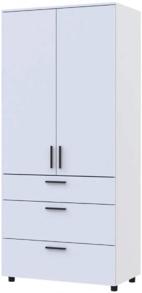 Шафа для одягу Doros Торн Білий 2 ДСП/3Ш (полиці) 90х51.6х200 (DRS-012020) Шафа для одягу Doros Торн Білий 2 ДСП/3Ш (полиці) 90х51.6х200 (DRS-012020)