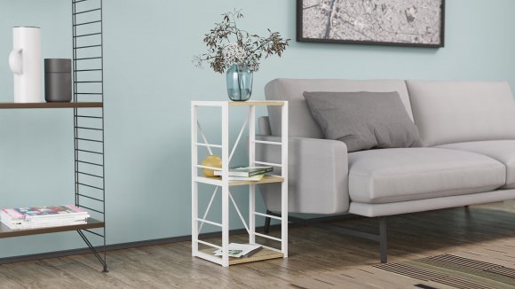 Етажерка 3/34 Ferrum-decor Серії Конект 73x34x28 білий ДСП Дуб Сонома 16мм (FRD-104298) Етажерка 3/34 Ferrum-decor Серії Конект 73x34x28 білий ДСП Дуб Сонома 16мм (FRD-104298)