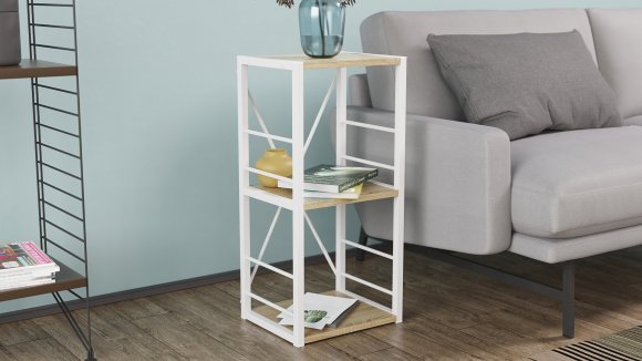 Етажерка 3/34 Ferrum-decor Серії Конект 73x34x28 білий ДСП Дуб Сонома 16мм (FRD-104298) Етажерка 3/34 Ferrum-decor Серії Конект 73x34x28 білий ДСП Дуб Сонома 16мм (FRD-104298)