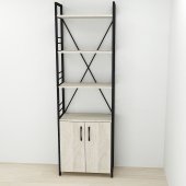 Етажерка 4/60 Ferrum-decor Серії Конект із тумбою 179x60x28 Чорний ДСП Сонома (FRD-104487)