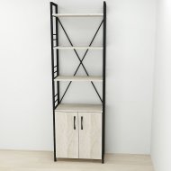 Етажерка 4/60 Ferrum-decor Серії Конект із тумбою 179x60x28 Чорний ДСП Сонома (FRD-104487)