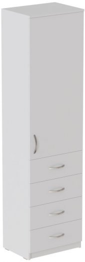 Пенал Анжело Ferrum-decor на 3 полиці з дверима та 4 ящиками 1900x500x380 ДСП Біле 16 мм (FRD-104965)