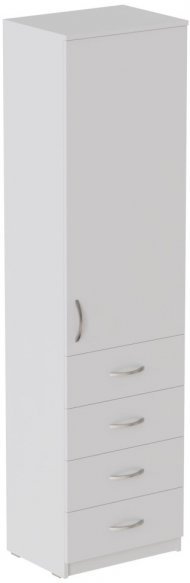 Пенал Анжело Ferrum-decor на 3 полиці з дверима та 4 ящиками 1900x500x380 ДСП Біле 16 мм (FRD-104965)