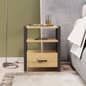 Тумба універсальна Ferrum-decor Вів'єн 1/1 50x41x40 чорний ДСП Дуб Артизан 16мм (FRD-104141)