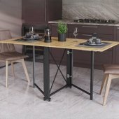 Стіл-книга трансформер Оріон 2 Ferrum-decor 750x1520x730 Чорний метал ДСП Дуб Артизан 16 мм (FRD-104588)
