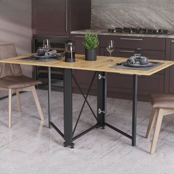 Стіл-книга трансформер Оріон 2 Ferrum-decor 750x1520x730 Чорний метал ДСП Дуб Артизан 16 мм (FRD-104588) Стіл-книга трансформер Оріон 2 Ferrum-decor 750x1520x730 Чорний метал ДСП Дуб Артизан 16 мм (FRD-104588)