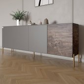 Комод на золотих металевих ніжках LION Грей 204x38x76,5 см Антрацит/Дерево (LION-042651) Комод на золотих металевих ніжках LION Грей 204x38x76,5 см Антрацит/Дерево (LION-042651)