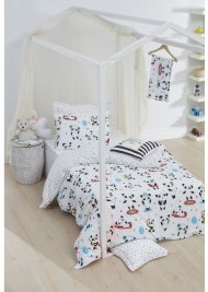 Постільна білизна Home Perfect Ranforce Love panda білий євро 200х220 см