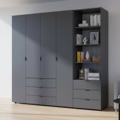 Шафа для одягу Doros Гелар Графіт 4ДСП з пеналом 215х49.5х203.4 (DRS-011928)