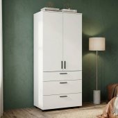 Шафа для одягу Doros Торн Білий 2 ДСП/3Ш (штанга) 90х51.6х200 (DRS-012021)
