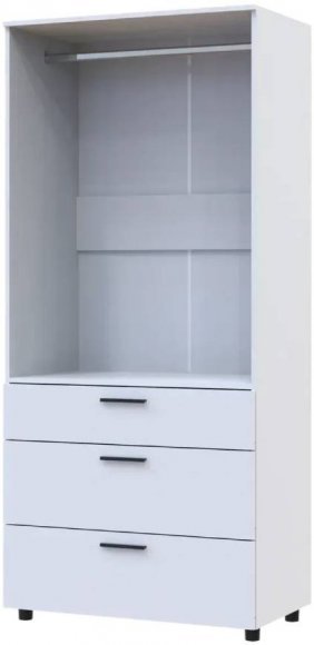 Шафа для одягу Doros Торн Білий 2 ДСП/3Ш (штанга) 90х51.6х200 (DRS-012021)
