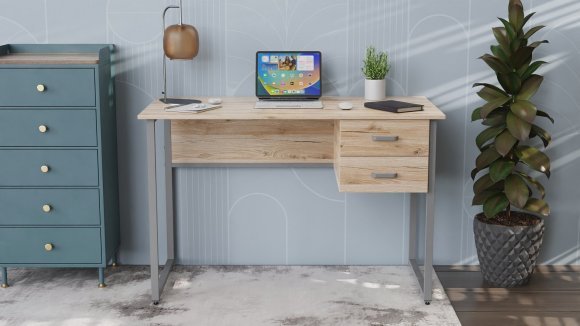 Комп'ютерний стіл Ferrum-decor Гаррі 75x140x70 білий ДСП Сосна Кембра 16мм (FRD-101015)