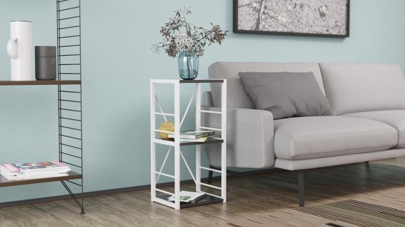 Етажерка 3/34 Ferrum-decor Серії Конект 73x34x28 білий ДСП Сосна Кембра 16мм (FRD-104300)