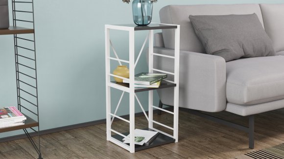 Етажерка 3/34 Ferrum-decor Серії Конект 73x34x28 білий ДСП Сосна Кембра 16мм (FRD-104300)