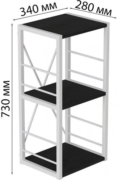 Етажерка 3/34 Ferrum-decor Серії Конект 73x34x28 білий ДСП Сосна Кембра 16мм (FRD-104300)
