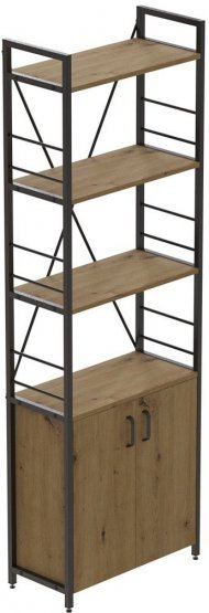 Етажерка 4/60 Ferrum-decor Серії Конект з тумбою 179x60x28 Чорний ДСП Артизан (FRD-104489)