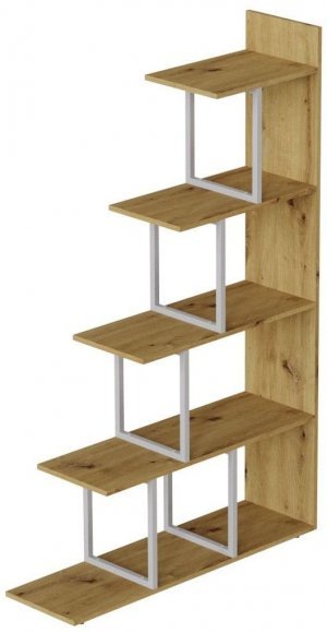 Етажерка Ferrum-decor Стелла 1600x1020x300 Білий метал ДСП Дуб Артізан (FRD-105489)