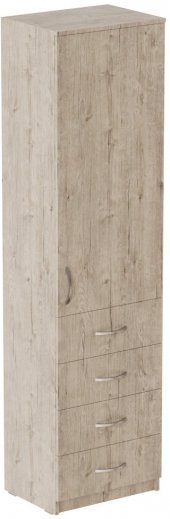 Пенал Анжело Ferrum-decor на 3 полиці з дверима та 4 ящиками 1900x500x380 ДСП Дуб Сан-Марино 16 мм (FRD-104966)