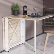 Стіл-книга трансформер Оріон 2 Ferrum-decor 750x1520x730 Білий метал ДСП Дуб Сан-Марино 16 мм (FRD-104591) Стіл-книга трансформер Оріон 2 Ferrum-decor 750x1520x730 Білий метал ДСП Дуб Сан-Марино 16 мм (FRD-104591)