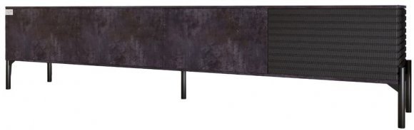 Тумба під телевізор на чорних металевих ніжках LION Грей Бетон темний/Асфальт (LION-042474)