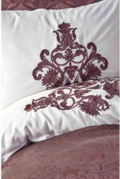 Набір постіль з покривалом Diana bordo бордовий євро 200х220 см