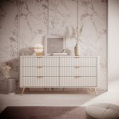 Комод Perfect Home Ланте / Lante з 6 шухлядами і золотими ніжками 6S/163 Беж (PFH-091105) Комод Perfect Home Ланте / Lante з 6 шухлядами і золотими ніжками 6S/163 Беж (PFH-091105)