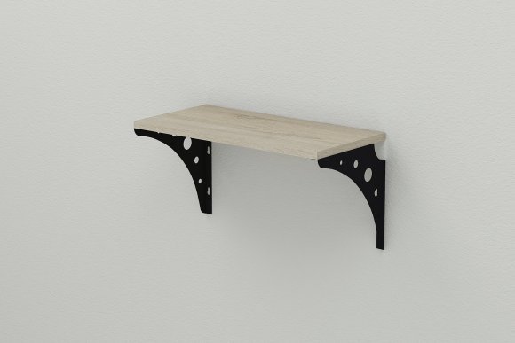 Полиця настінна Ferrum-decor Ханді 2 240x500x240 метал Чорний ДСП Сонома 16 мм (FRD-102557) Полиця настінна Ferrum-decor Ханді 2 240x500x240 метал Чорний ДСП Сонома 16 мм (FRD-102557)
