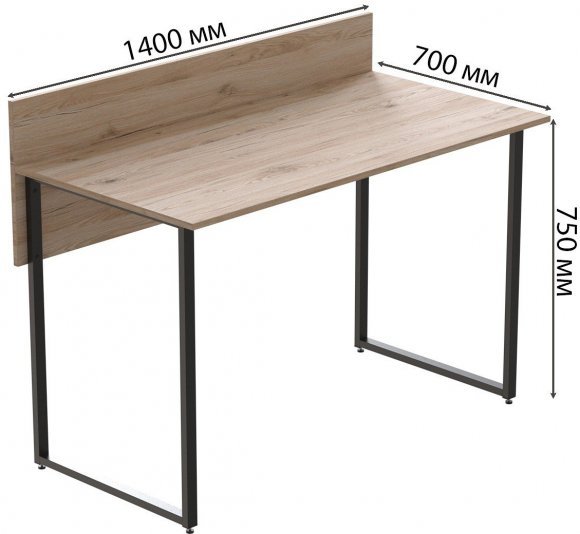 Комп'ютерний стіл Ferrum-decor Скай 76x140x70 чорний ДСП Дуб Сан-Марино 32мм (FRD-103669)