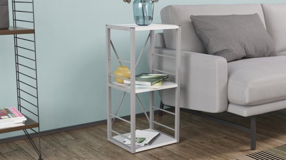 Етажерка 3/34 Ferrum-decor Серії Конект 73x34x28 сірий ДСП Біле 16мм (FRD-104301)
