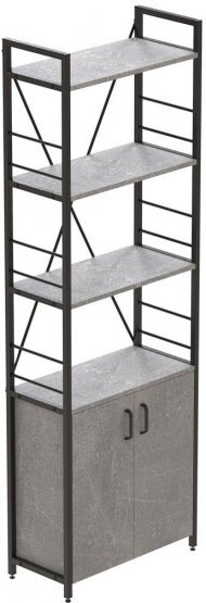 Етажерка 4/60 Ferrum-decor Серії Конект із тумбою 179x60x28 Чорний ДСП Бетон (FRD-104490)