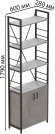Етажерка 4/60 Ferrum-decor Серії Конект із тумбою 179x60x28 Чорний ДСП Бетон (FRD-104490) Етажерка 4/60 Ferrum-decor Серії Конект із тумбою 179x60x28 Чорний ДСП Бетон (FRD-104490)