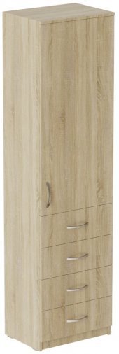 Пенал Анжело Ferrum-decor на 3 полиці з дверима та 4 ящиками 1900x500x380 ДСП Дуб Сонома 16 мм (FRD-104968)