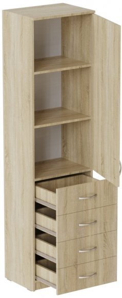 Пенал Анжело Ferrum-decor на 3 полиці з дверима та 4 ящиками 1900x500x380 ДСП Дуб Сонома 16 мм (FRD-104968) Пенал Анжело Ferrum-decor на 3 полиці з дверима та 4 ящиками 1900x500x380 ДСП Дуб Сонома 16 мм (FRD-104968)