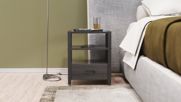 Тумба універсальна Ferrum-decor Вів'єн 1/1 50x41x40 чорний ДСП Сосна Кембра 16мм (FRD-104144)