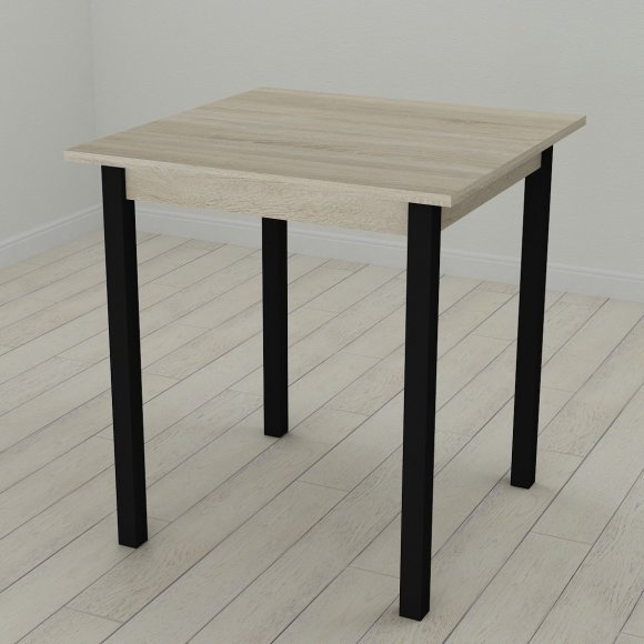 Стіл кухонний Ferrum-decor Дієго 75x80x80 Чорний ДСП Сонома 16мм (FRD-106309)