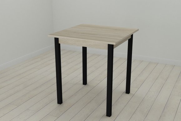 Стіл кухонний Ferrum-decor Дієго 75x80x80 Чорний ДСП Сонома 16мм (FRD-106309)