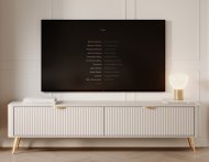 Тумба під телевізор Perfect Home Ланте / Lante 2-дверна з золотими ніжками 2D/163 Беж (PFH-091118)