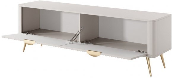 Тумба під телевізор Perfect Home Ланте / Lante 2-дверна з золотими ніжками 2D/163 Беж (PFH-091118) Тумба під телевізор Perfect Home Ланте / Lante 2-дверна з золотими ніжками 2D/163 Беж (PFH-091118)