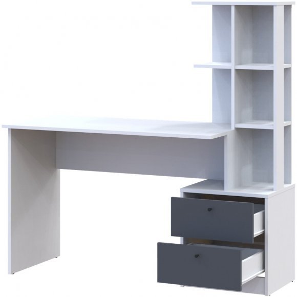 Офісний стіл Doros Т7 Білий/Графіт 136х55х138 (DRS-011511) Офісний стіл Doros Т7 Білий/Графіт 136х55х138 (DRS-011511)
