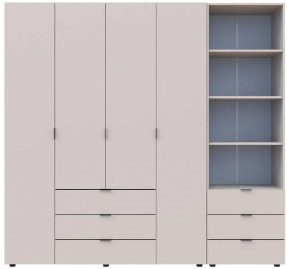 Шафа для одягу Doros Гелар Кашемір 4ДСП з пеналом 215х49.5х203.4 (DRS-011930) Шафа для одягу Doros Гелар Кашемір 4ДСП з пеналом 215х49.5х203.4 (DRS-011930)