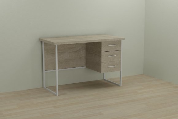 Письмовий стіл Ferrum-decor Гаррі 76x140x70 білий ДСП Дуб Сонома 32мм (FRD-101017)