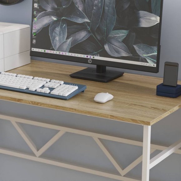Письмовий стіл Ferrum-decor Райан 75x140x60 білий ДСП Дуб Сонома 16мм (FRD-101142) Письмовий стіл Ferrum-decor Райан 75x140x60 білий ДСП Дуб Сонома 16мм (FRD-101142)
