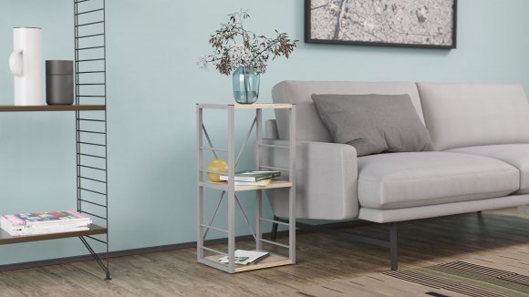 Етажерка 3/34 Ferrum-decor Серії Конект 73x34x28 сірий ДСП Дуб Сан-Марино 16мм (FRD-104302)