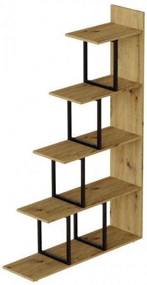 Етажерка Ferrum-decor Стелла 1600x1020x300 Чорний метал ДСП Дуб Артизан (FRD-105491)